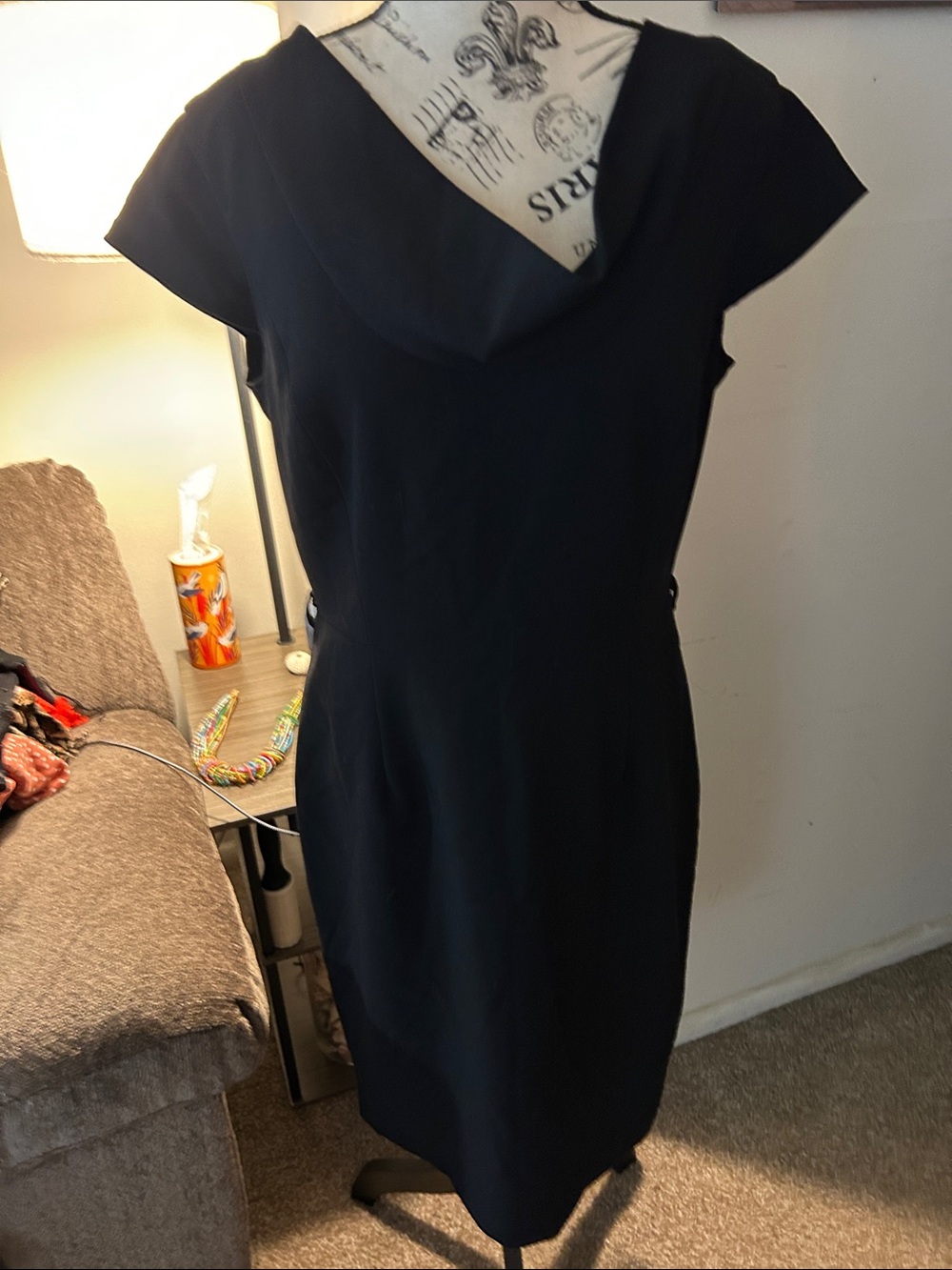 Calvin Klein Black Midi Sheath Dress